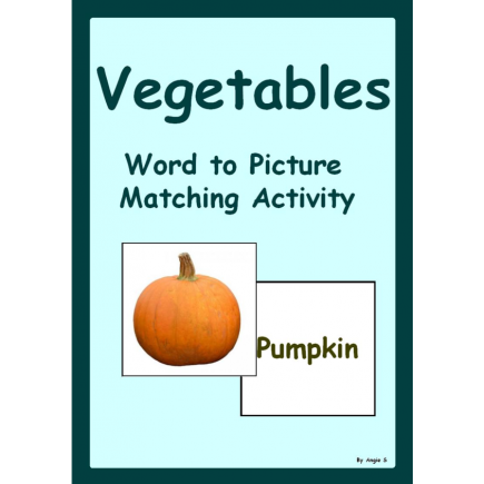 Vegetables Word to picture Matching Activity